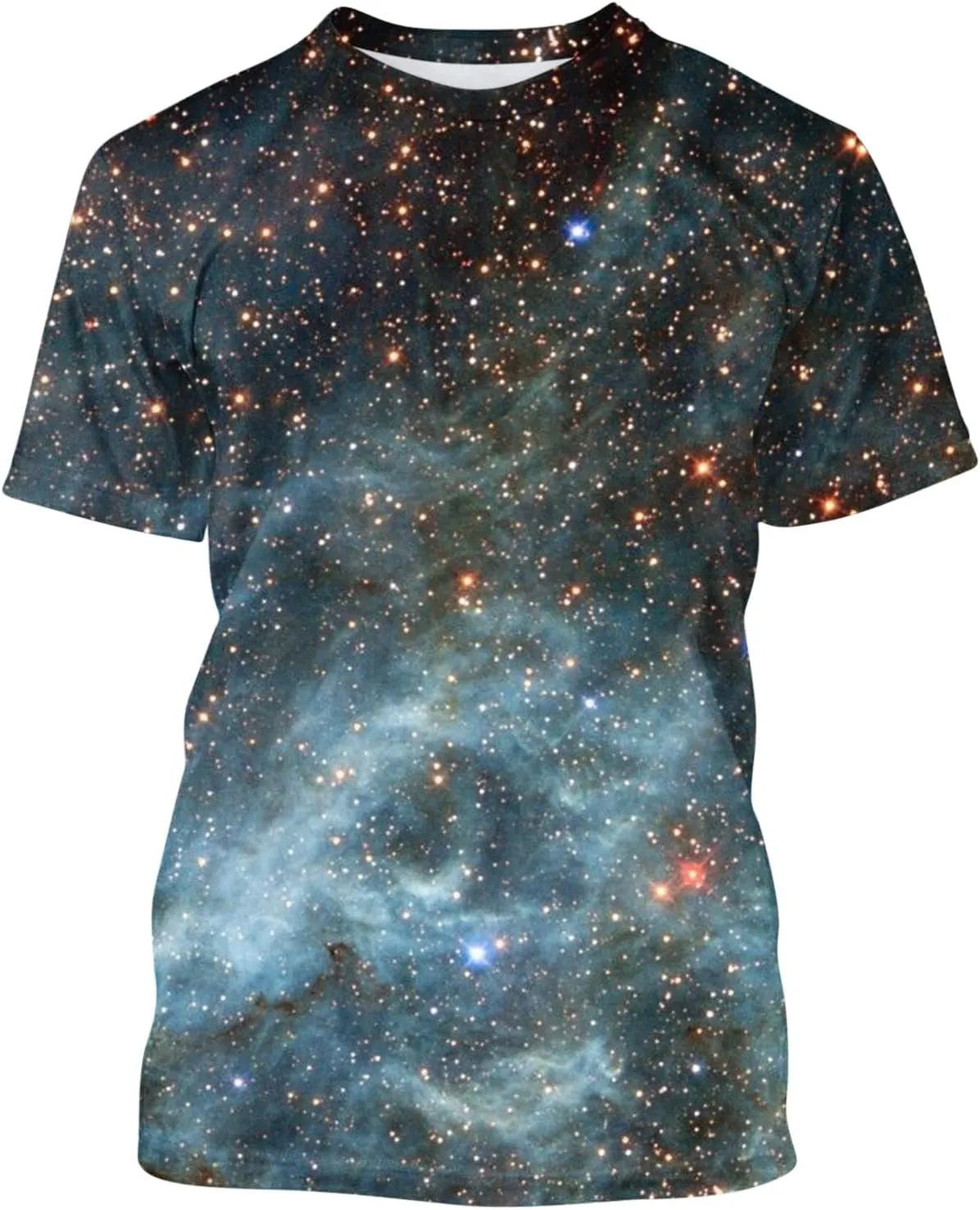 Zeiyignr Galaxy Shirt Men Space Universe Short Sleeve Nebula Tshirts 3D Tee Casual Crewneck Summer Tops Workout Muscle Shirts