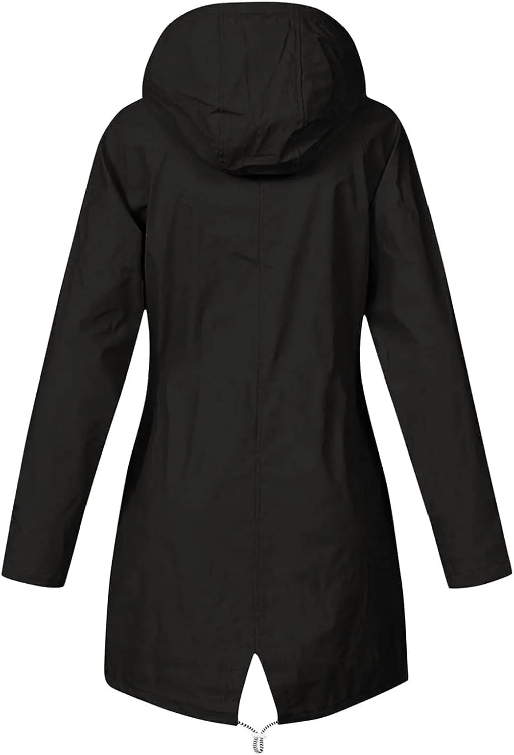 ZWRXW Womens Rain Jacket Long Hooded Windbreaker Raincoats Waterproof Lightweight Lined Outdoor Travel Ski Trench Coats